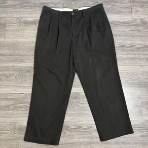 DOCKERS Classic Fit Pleated Khaki Pants Men W38 L29‎ Dark Gray Chinos Cotton